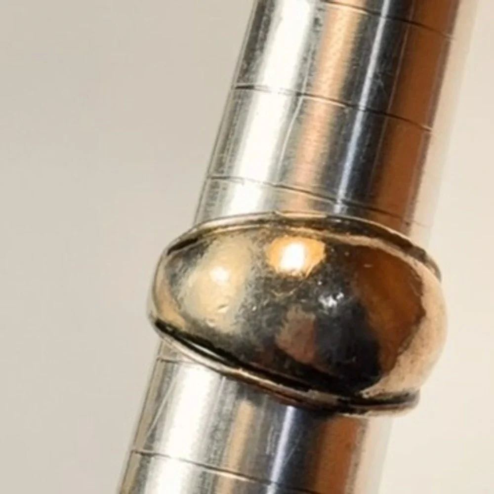 Vintage Dome Ring Silver Tone Minimalist 70s Boho Statement Size 8